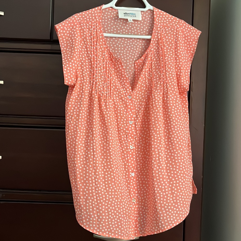 Alice Blue Majorca Button Down Blouse - Picture 2 of 12
